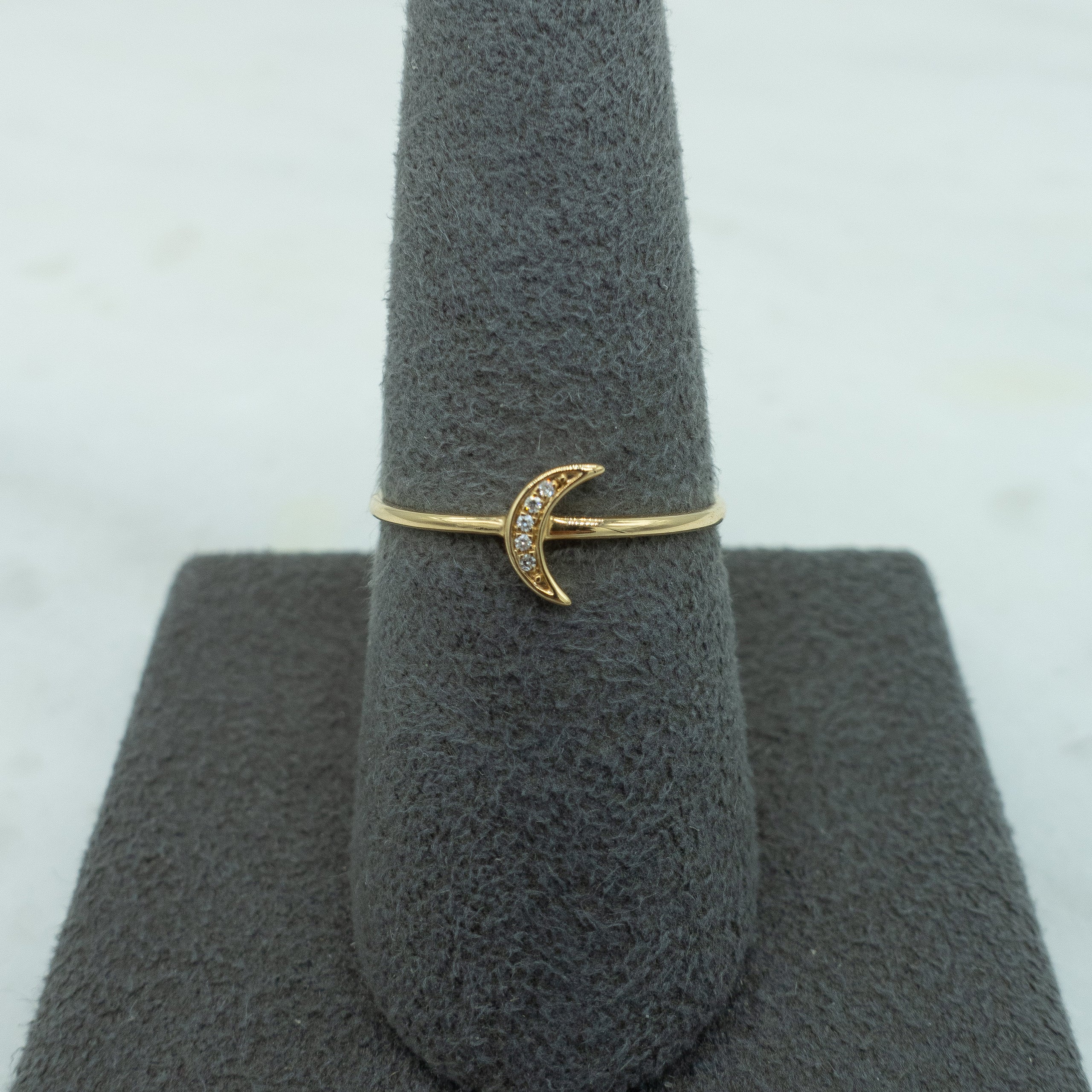 Diamond Crescent Moon Ring