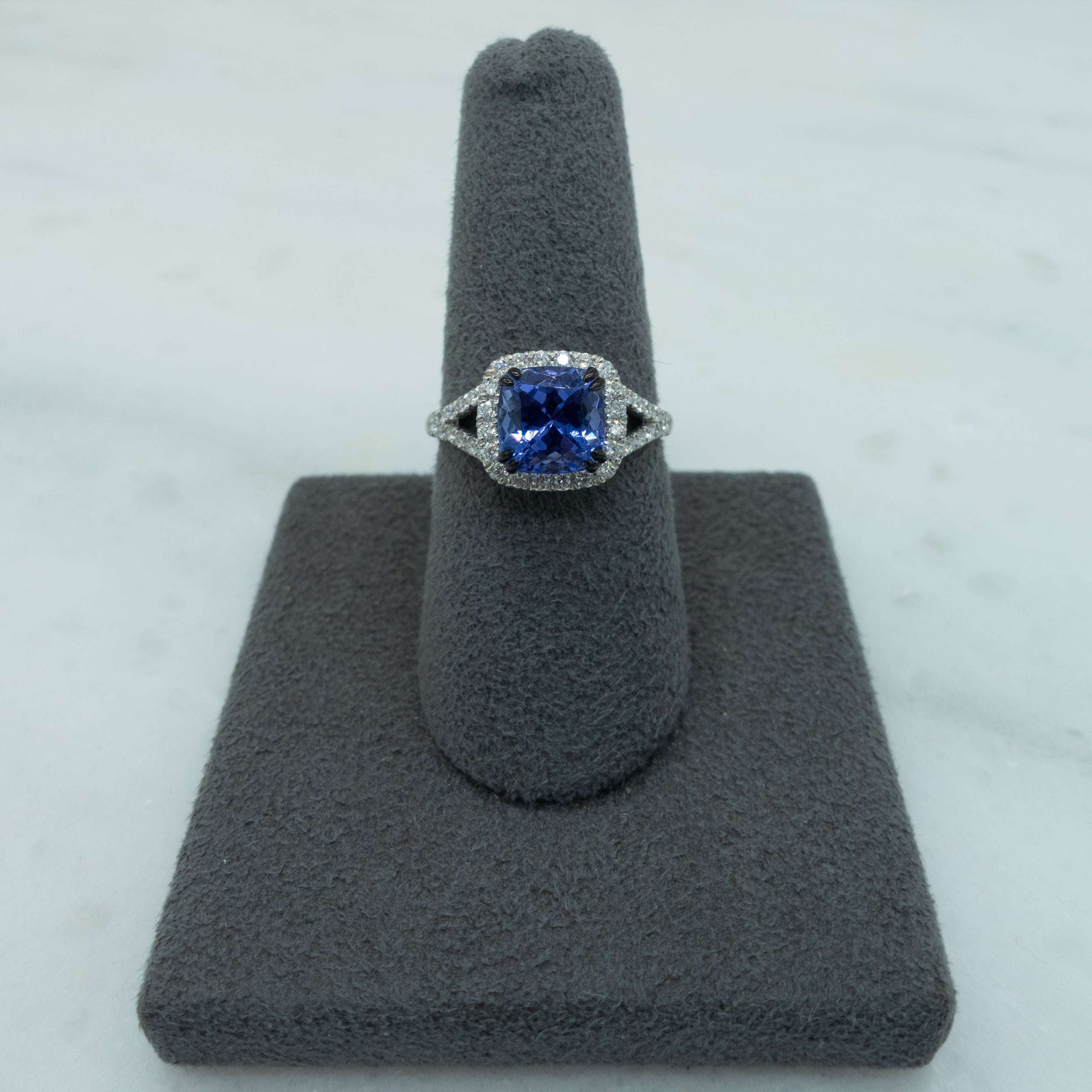 Tanzanite Cushion Cut Ring